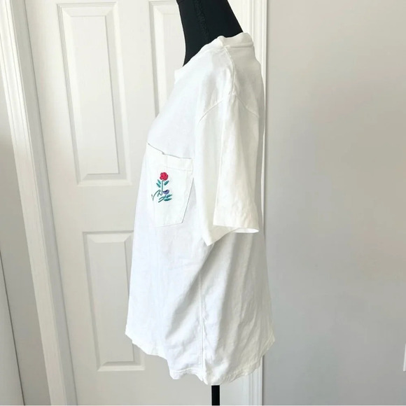 Vintage Northern Reflections White Cotton  Floral Embroidery Short Sleeves - Picture 2 of 13
